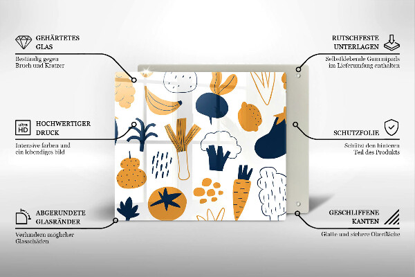 Zaščitna plošča za štedilnik Ilustracija hrane