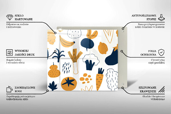 Zaščitna plošča za štedilnik Ilustracija hrane