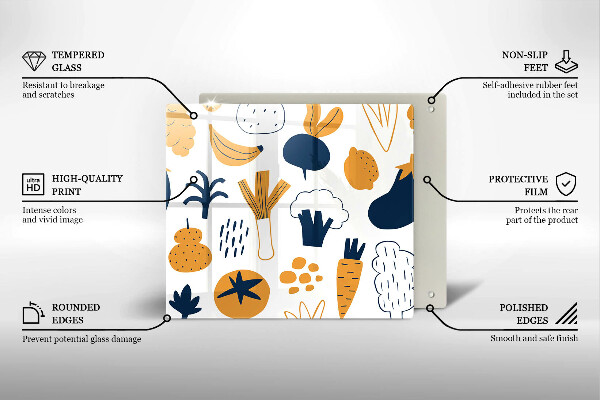 Zaščitna plošča za štedilnik Ilustracija hrane