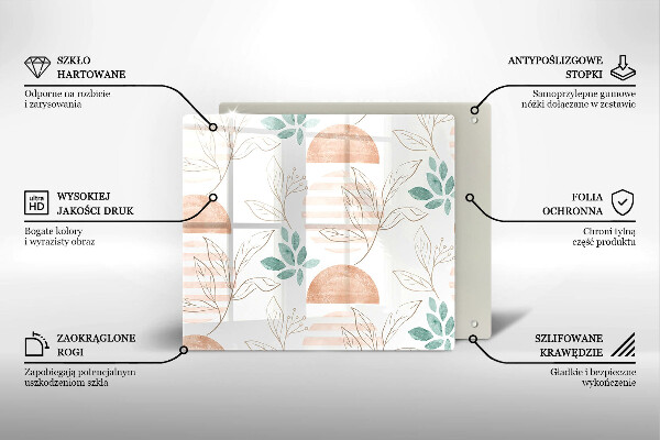 Zaščitna plošča za štedilnik Boho vzorec listov