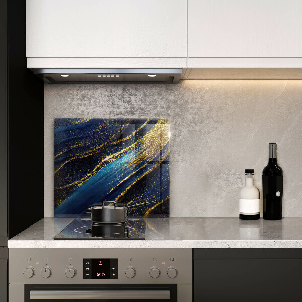 Zaščitna plošča za štedilnik Mornarsko modra abstrakcija