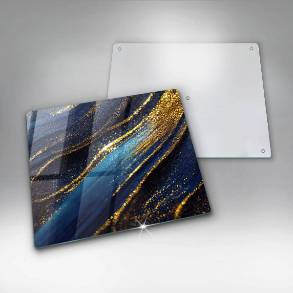 Zaščitna plošča za štedilnik Mornarsko modra abstrakcija