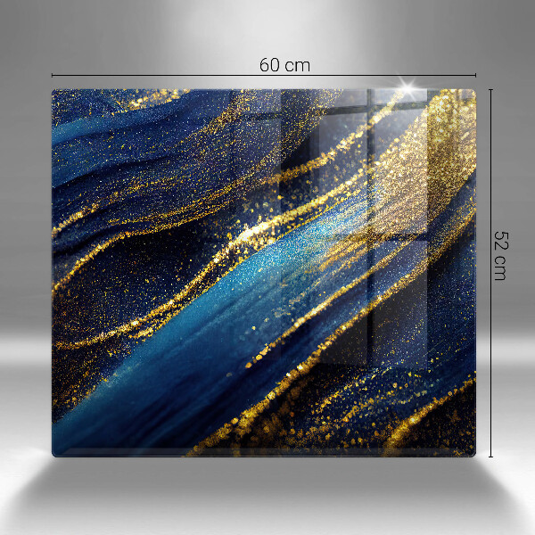 Zaščitna plošča za štedilnik Mornarsko modra abstrakcija