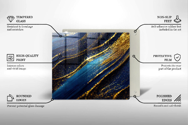 Zaščitna plošča za štedilnik Mornarsko modra abstrakcija