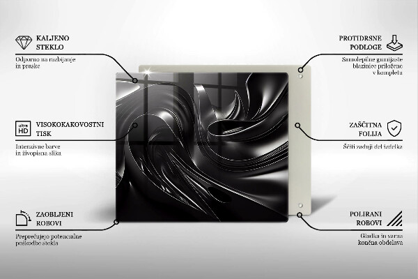 Zaščitna plošča za štedilnik Abstraktna črna maša