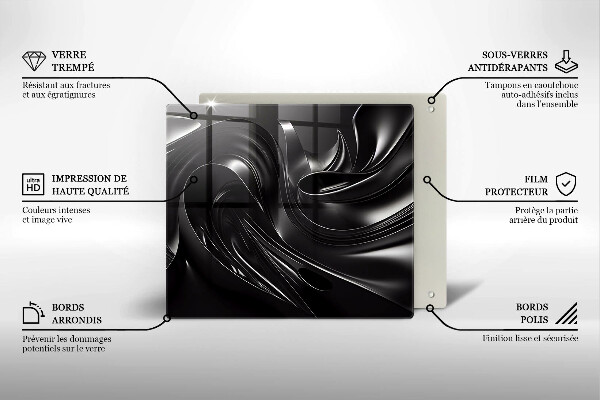 Zaščitna plošča za štedilnik Abstraktna črna maša