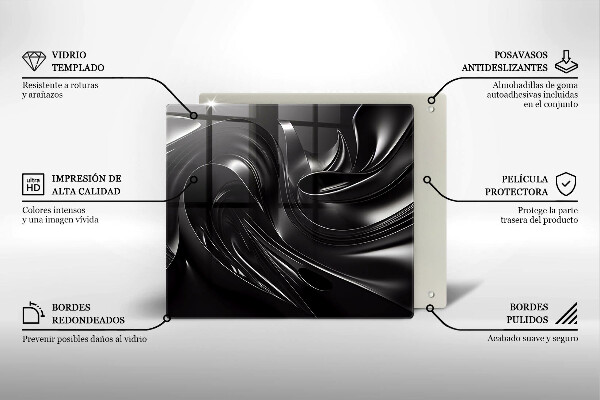 Zaščitna plošča za štedilnik Abstraktna črna maša