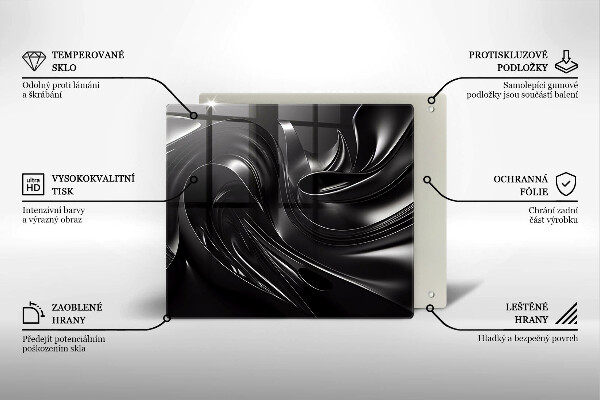 Zaščitna plošča za štedilnik Abstraktna črna maša