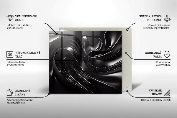 Zaščitna plošča za štedilnik Abstraktna črna maša