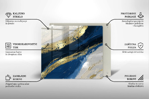 Zaščitna plošča za štedilnik Tekstura z zlatom
