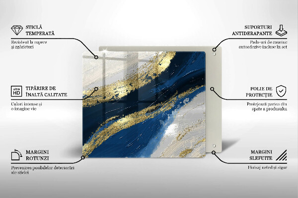 Zaščitna plošča za štedilnik Tekstura z zlatom
