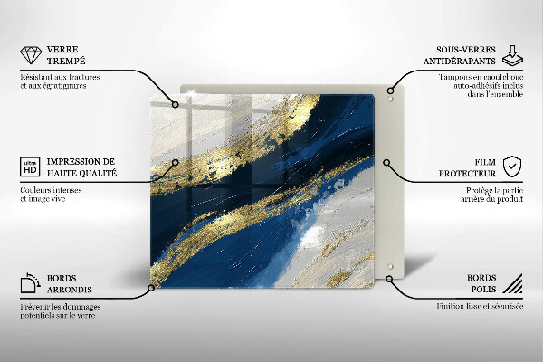 Zaščitna plošča za štedilnik Tekstura z zlatom