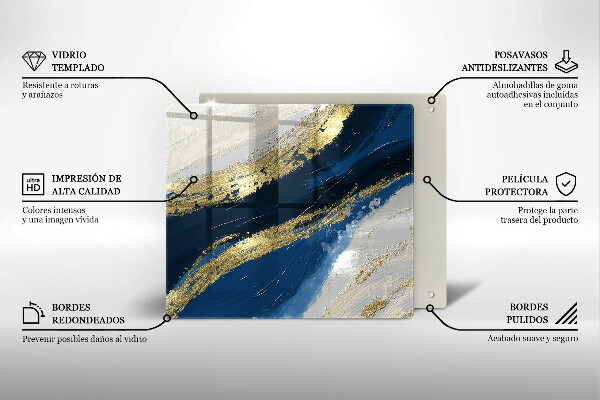 Zaščitna plošča za štedilnik Tekstura z zlatom