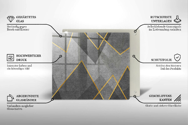 Zaščitna plošča za štedilnik Ostre oblike
