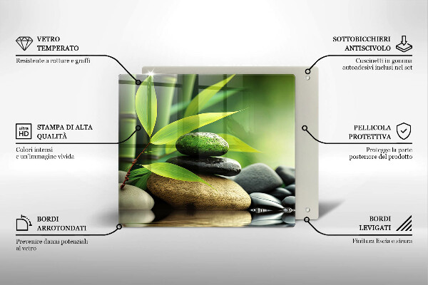 Zaščitna plošča za štedilnik Zen bambusovi kamni