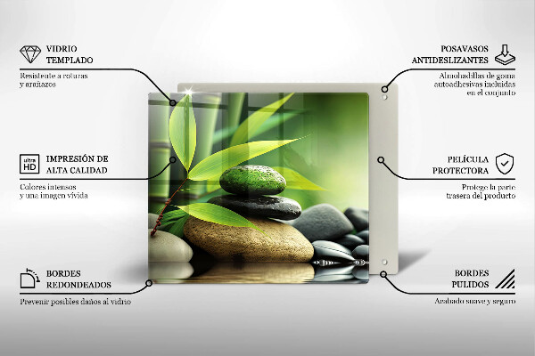 Zaščitna plošča za štedilnik Zen bambusovi kamni