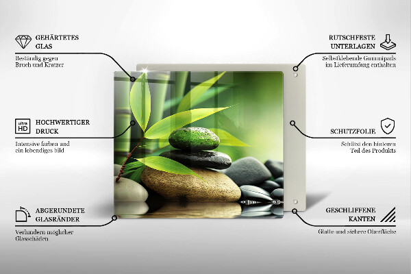 Zaščitna plošča za štedilnik Zen bambusovi kamni