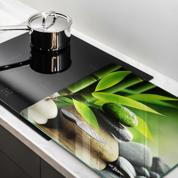 Zaščitna plošča za štedilnik Zen bambusovi kamni