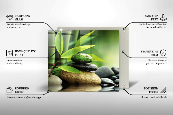 Zaščitna plošča za štedilnik Zen bambusovi kamni