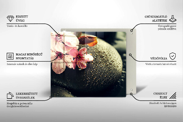 Zaščitna plošča za štedilnik Rože zen kamni