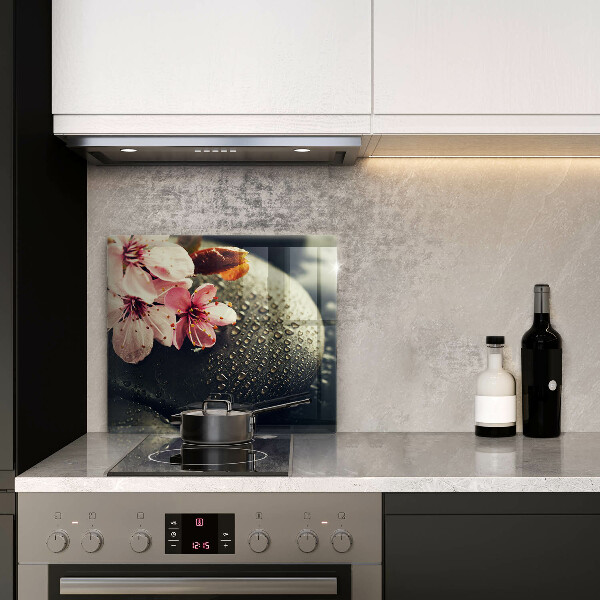 Zaščitna plošča za štedilnik Rože zen kamni