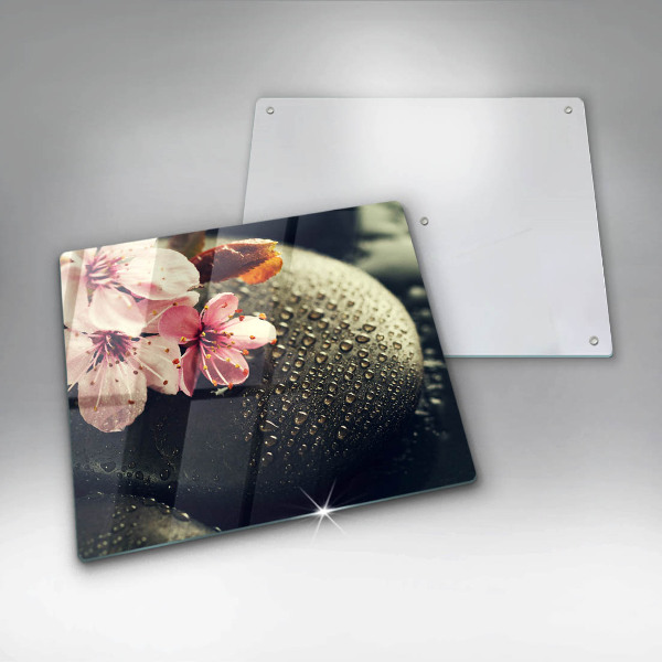 Zaščitna plošča za štedilnik Rože zen kamni