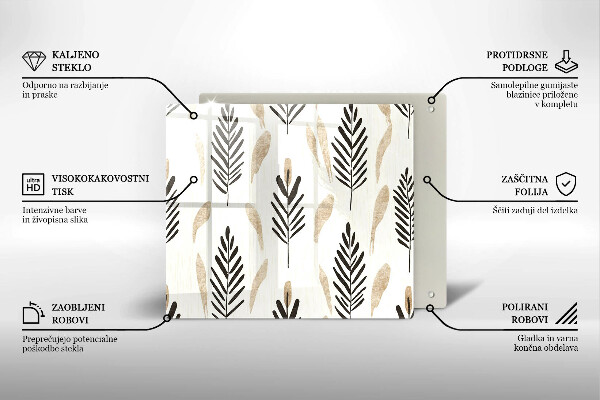 Zaščitna plošča za štedilnik Boho rastline