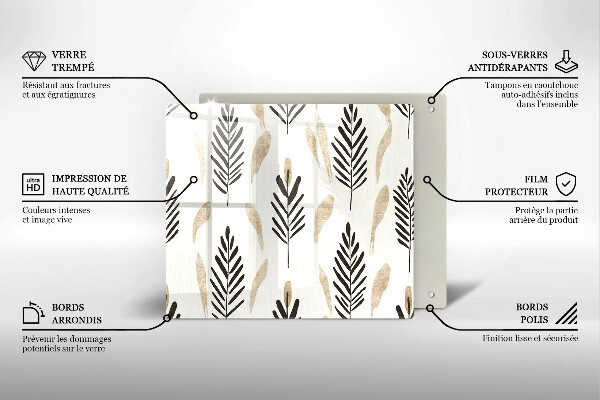 Zaščitna plošča za štedilnik Boho rastline