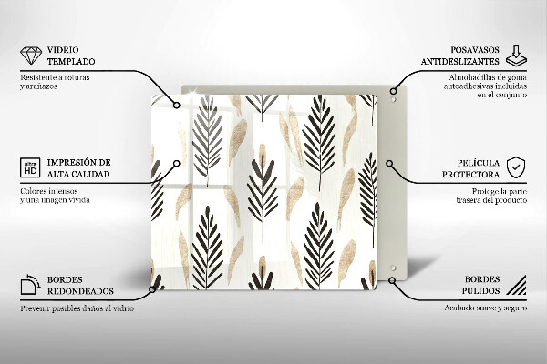 Zaščitna plošča za štedilnik Boho rastline