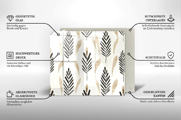 Zaščitna plošča za štedilnik Boho rastline