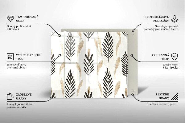 Zaščitna plošča za štedilnik Boho rastline