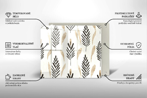 Zaščitna plošča za štedilnik Boho rastline