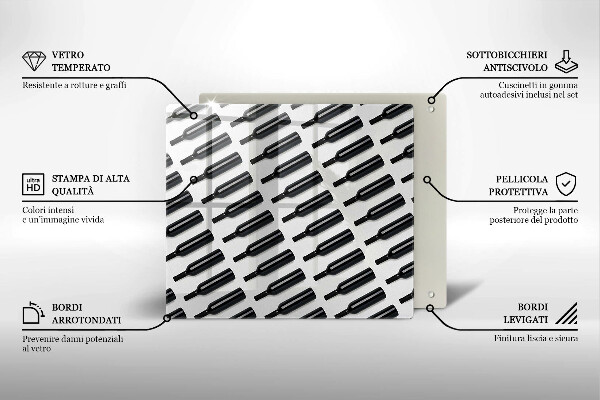 Zaščitna plošča za štedilnik Steklenice črnega vina