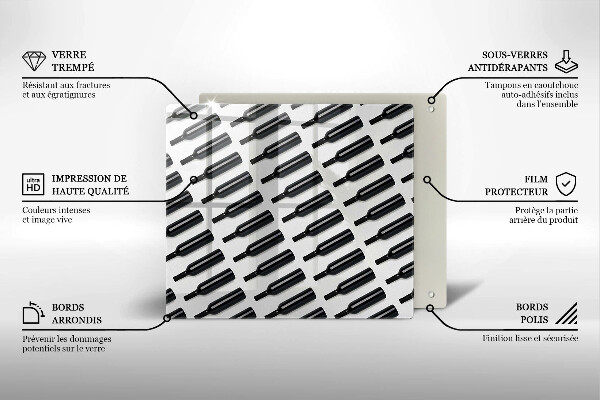 Zaščitna plošča za štedilnik Steklenice črnega vina