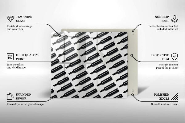 Zaščitna plošča za štedilnik Steklenice črnega vina