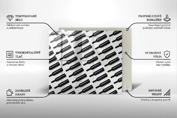 Zaščitna plošča za štedilnik Steklenice črnega vina