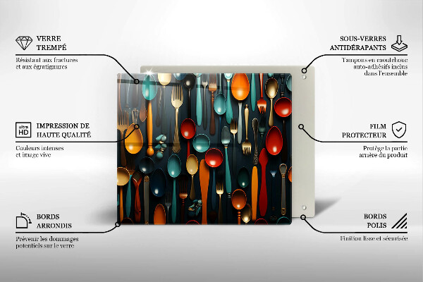 Zaščitna plošča za štedilnik Pisane žlice in vilice