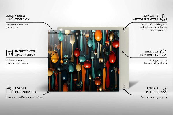 Zaščitna plošča za štedilnik Pisane žlice in vilice