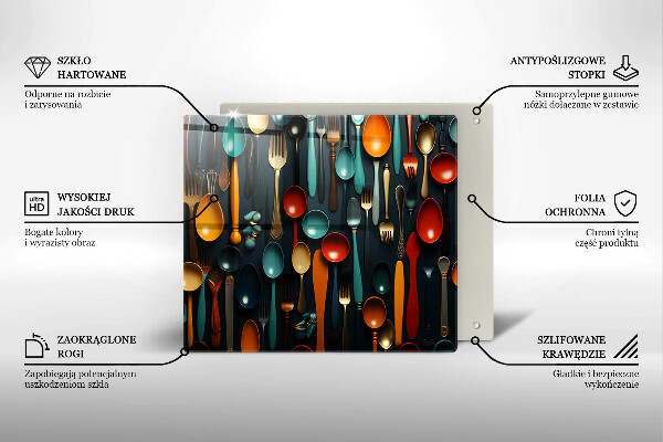 Zaščitna plošča za štedilnik Pisane žlice in vilice