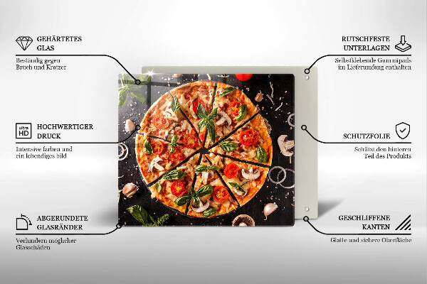 Zaščitna plošča za štedilnik Pica z gobami