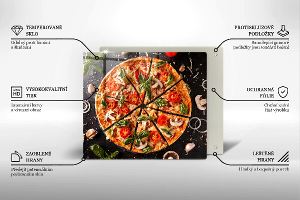 Zaščitna plošča za štedilnik Pica z gobami