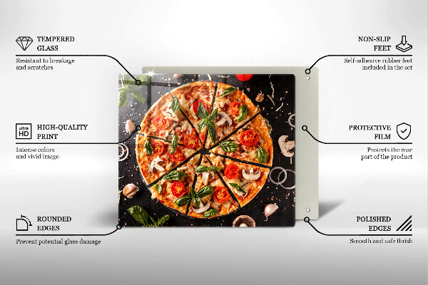 Zaščitna plošča za štedilnik Pica z gobami