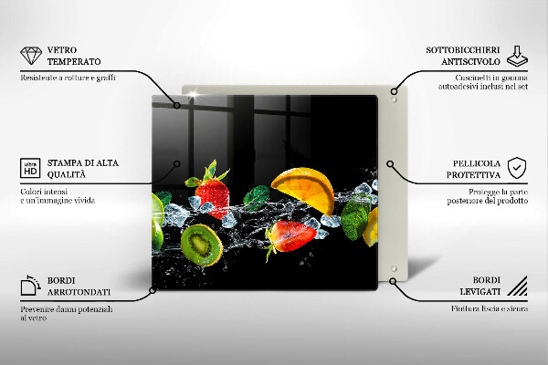 Zaščitna plošča za štedilnik Sadje v vodi