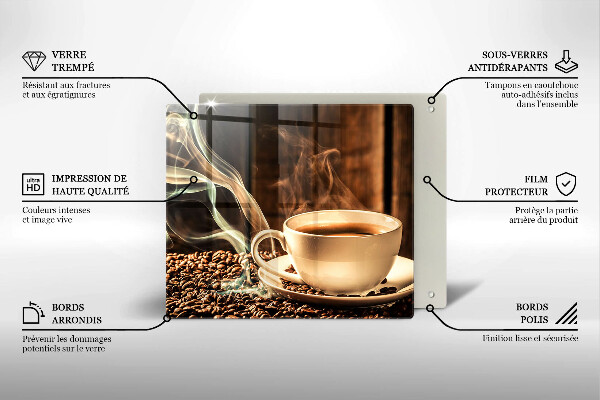 Zaščitna plošča za štedilnik Skodelica in kavna zrna