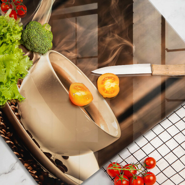 Zaščitna plošča za štedilnik Skodelica in kavna zrna