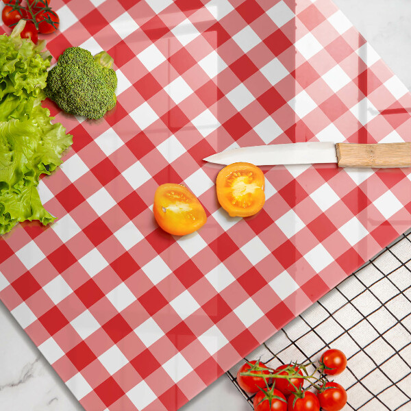 Zaščitna plošča za štedilnik Rdeče-bel karo vzorec