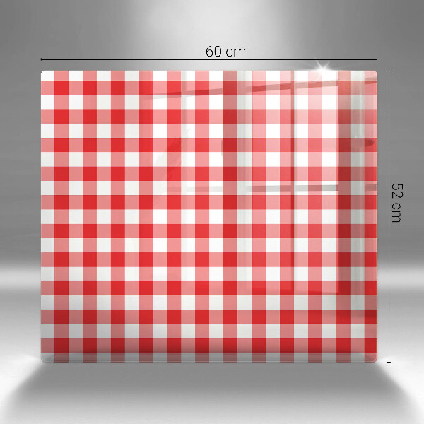 Zaščitna plošča za štedilnik Rdeče-bel karo vzorec