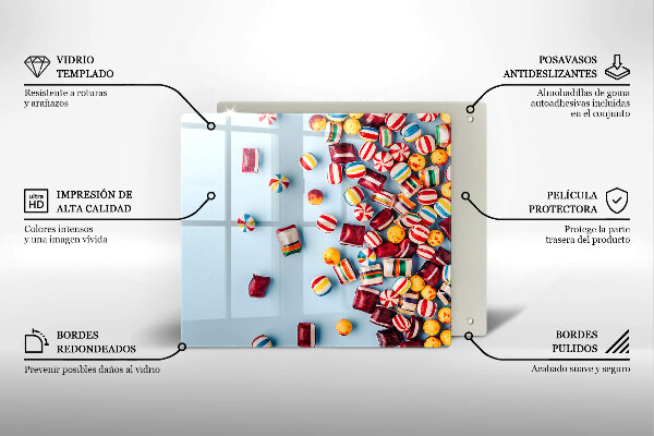 Zaščitna plošča za štedilnik Pisani bonboni
