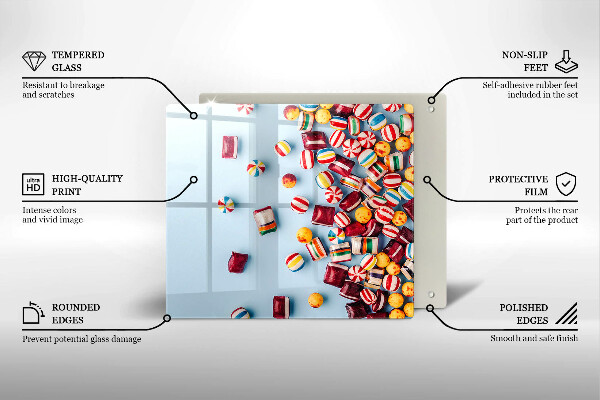 Zaščitna plošča za štedilnik Pisani bonboni