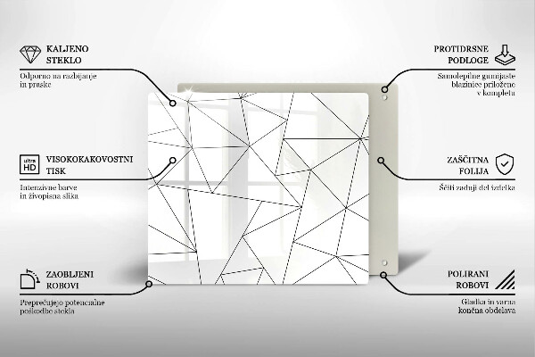 Zaščitna plošča za štedilnik Beli trikotniki